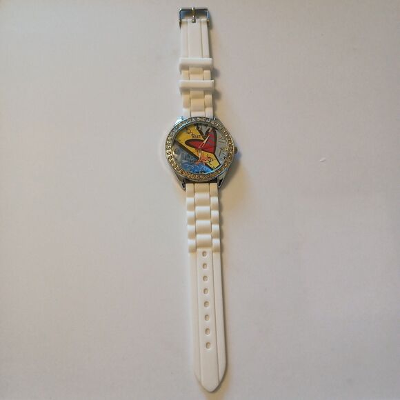 Romero Britto Pop Colorful Heart Dial Watch White Silicone Band Unisex - Picture 1 of 16